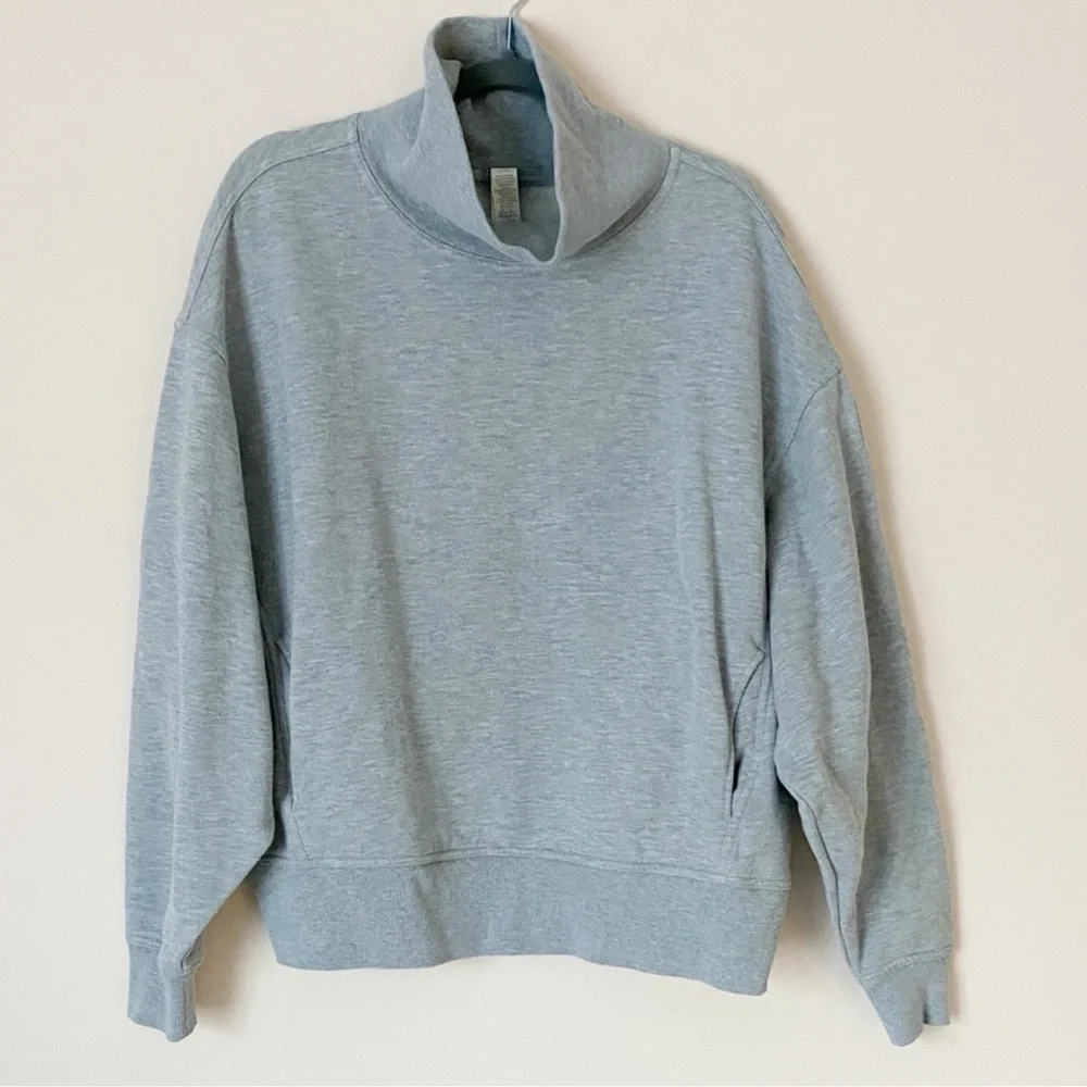 Alo gray hazy mock neck pullover sweatshirt S - Picture 2 of 8